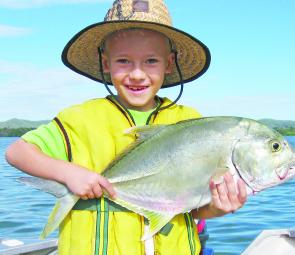 Connor Duffy with a Causeway Lake trevally.